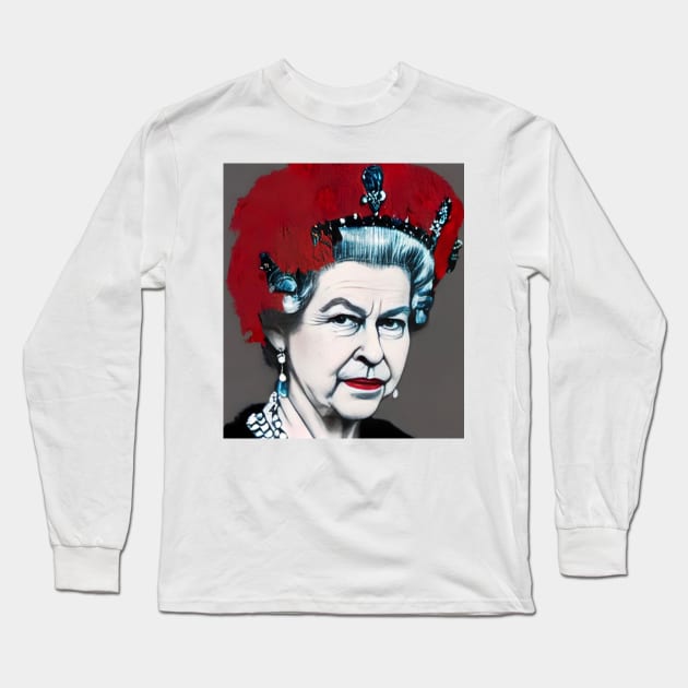 Queen Elizabeth II Long Sleeve T-Shirt by BryanWhipple